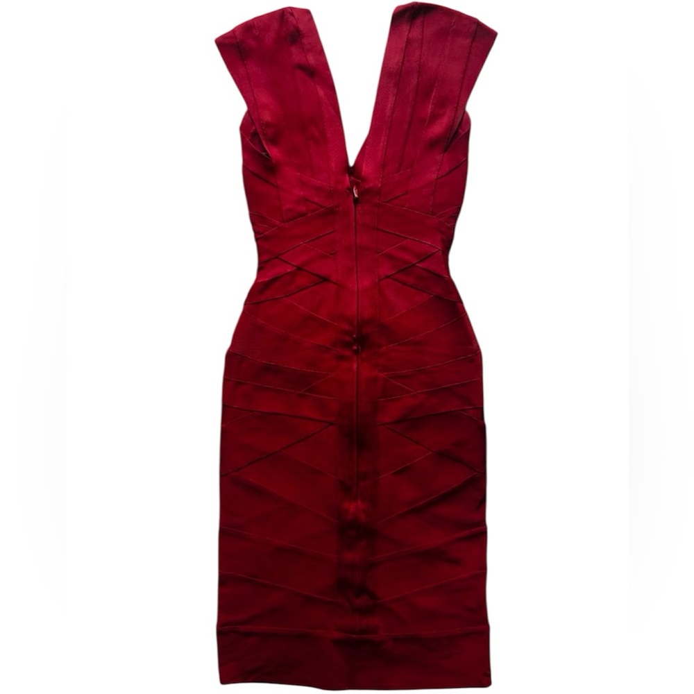 BNWT Herve Leger Authentic Y2K Women’s Cranberry Red Bandage Dress- Size XS - Picture 4 of 16
